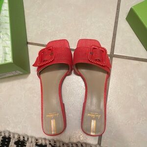Sam Edelman Women's Red Buckle Slide Sandals